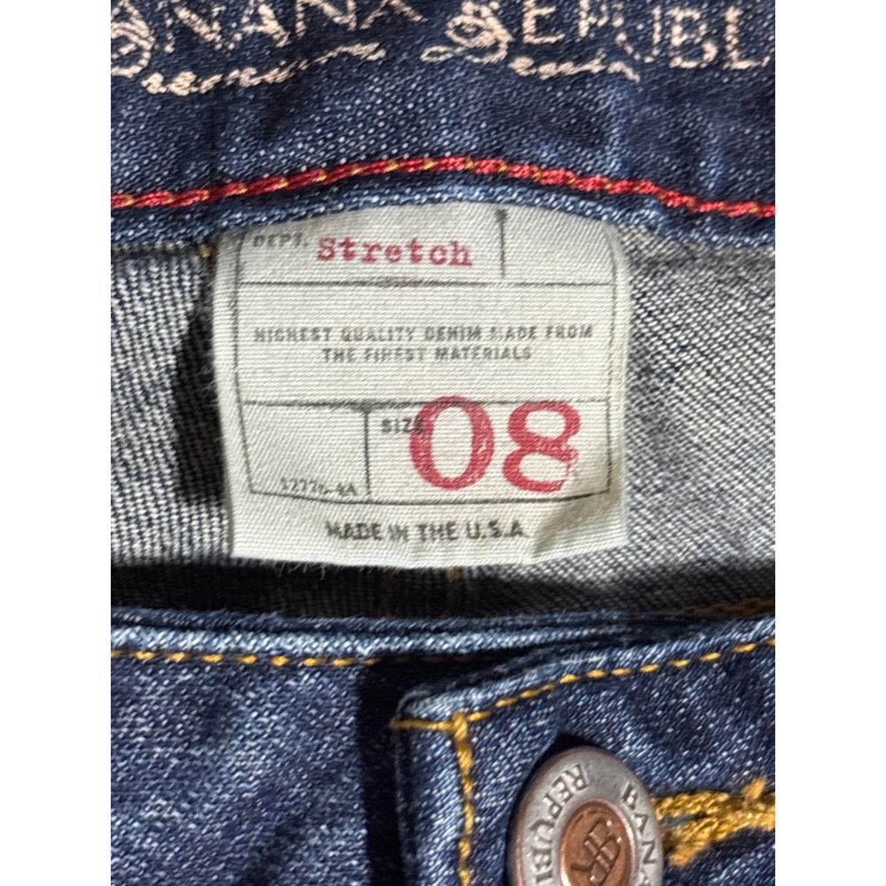 Banana Republic Womens 08 Dark Wash Straight Leg Stretch Denim Jeans USA Made - Picture 2 of 7